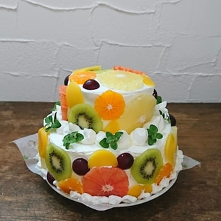 フルーツ輪切り★デコレーションケーキ